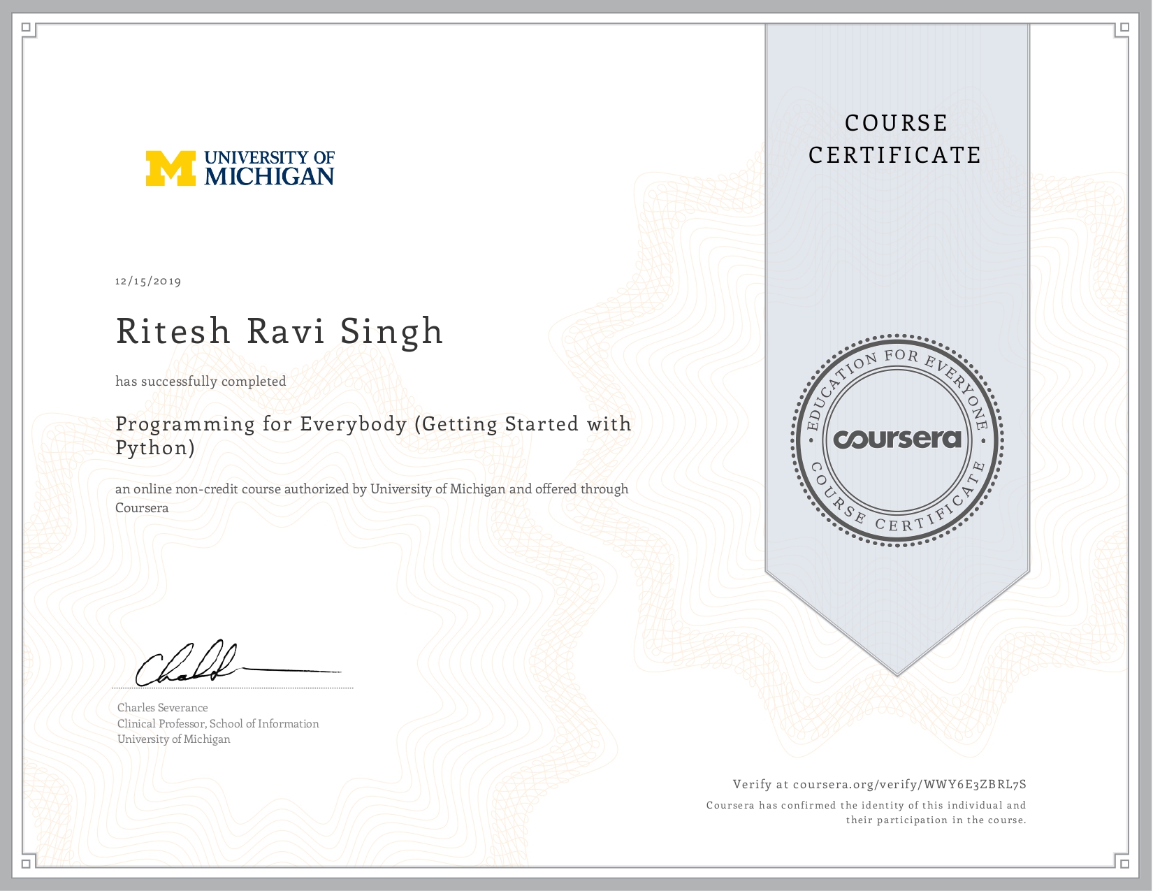 certificate