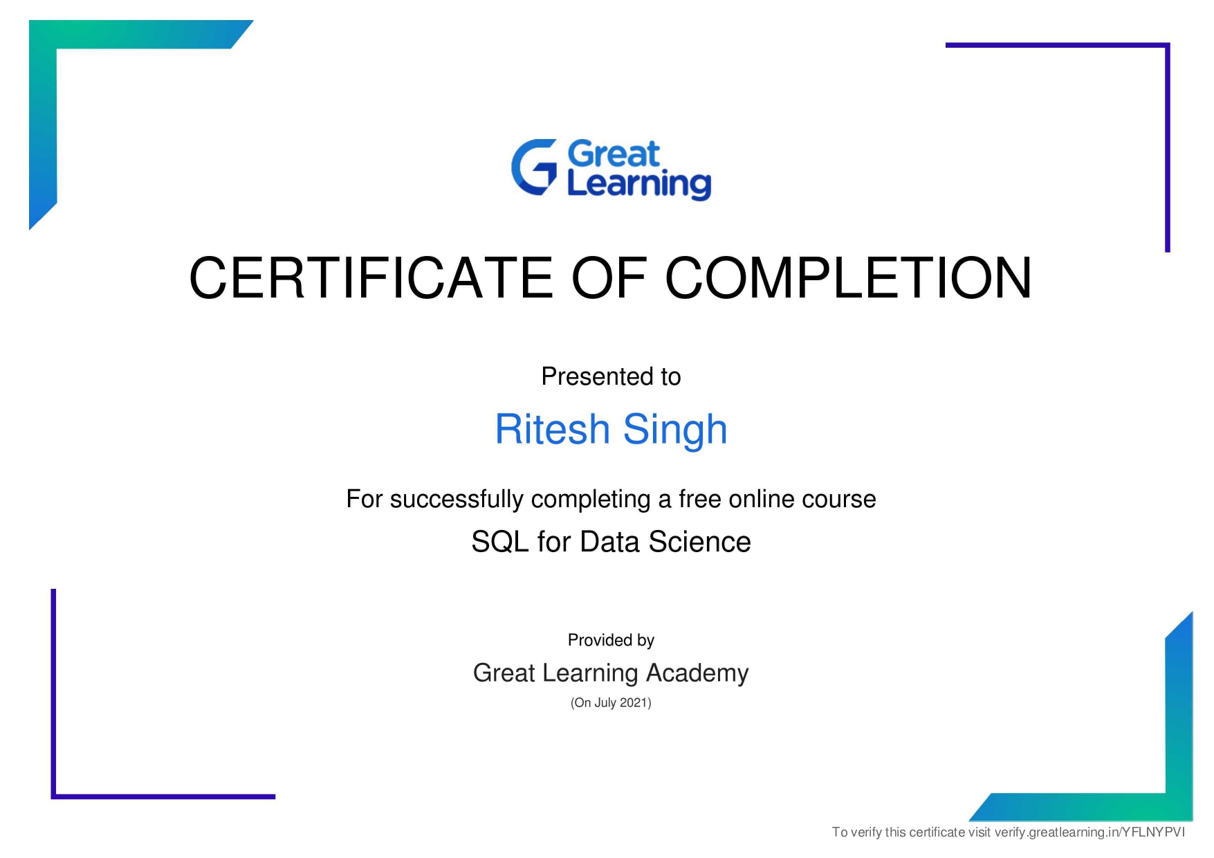 certificate
